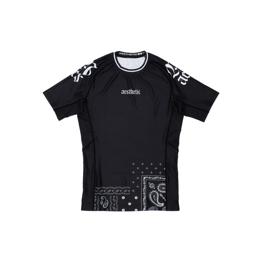 Paisley Short Sleeve Rashguard (Black)
