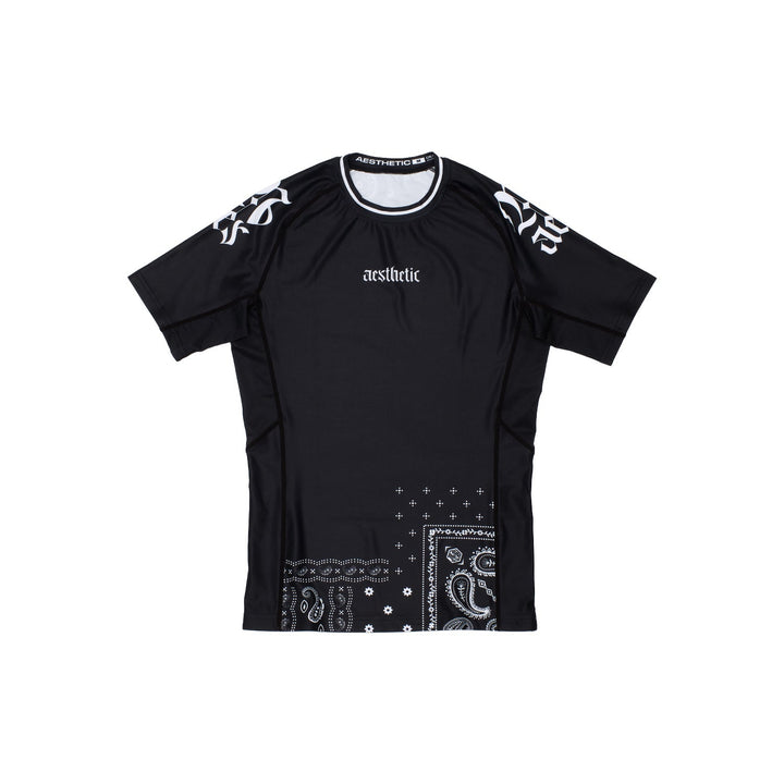 Paisley Short Sleeve Rashguard (Black)